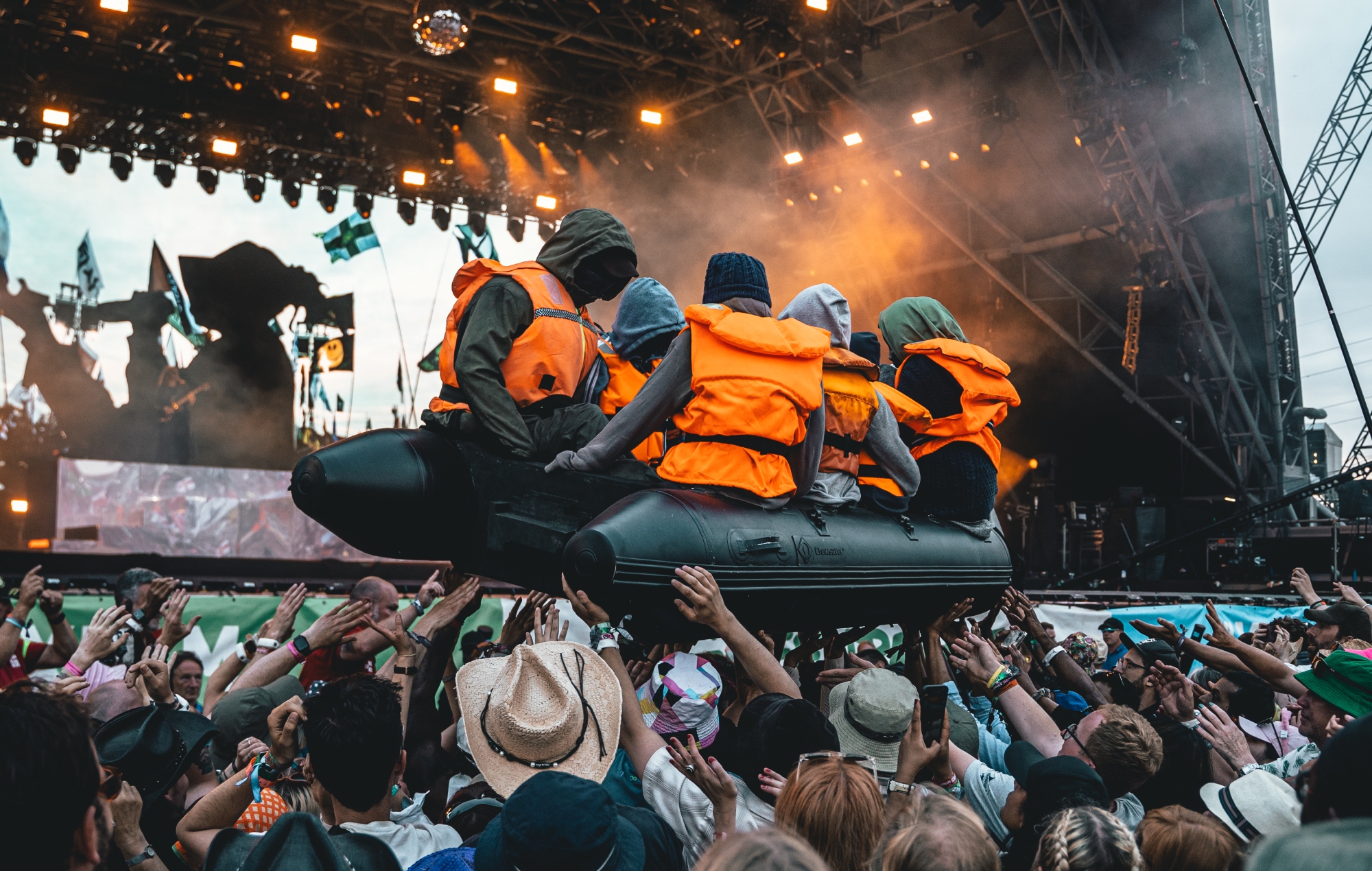 James Cleverly responds to Banksy’s Glastonbury migrant boat and calls it “vile”