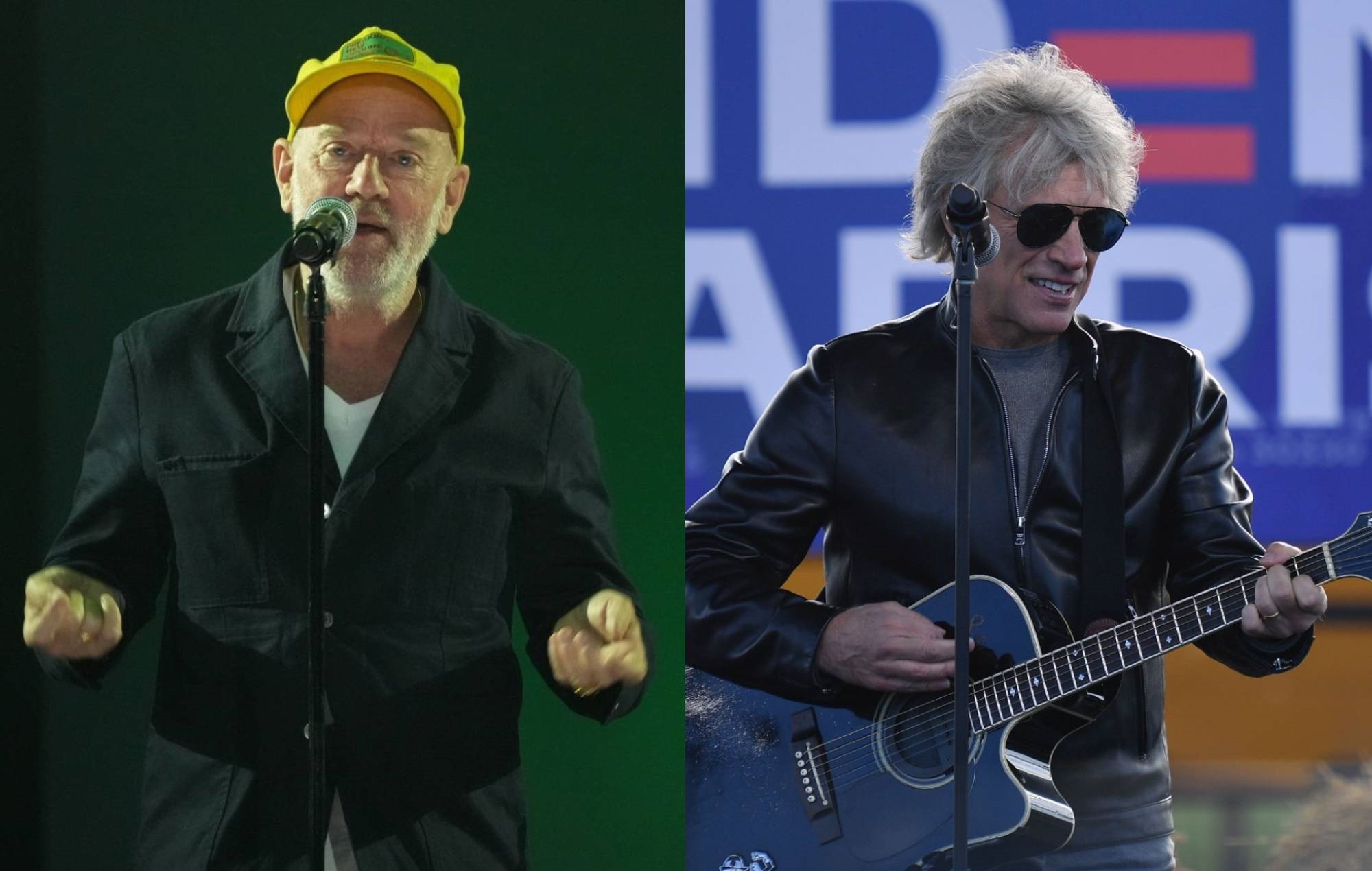 Watch Michael Stipe and Jon Bon Jovi perform R.E.M.’s ‘The One I Love’ at Kamala Harris rally