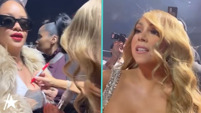 Mariah Carey signs Rihanna’s breast during final Christmastime show in Brooklyn