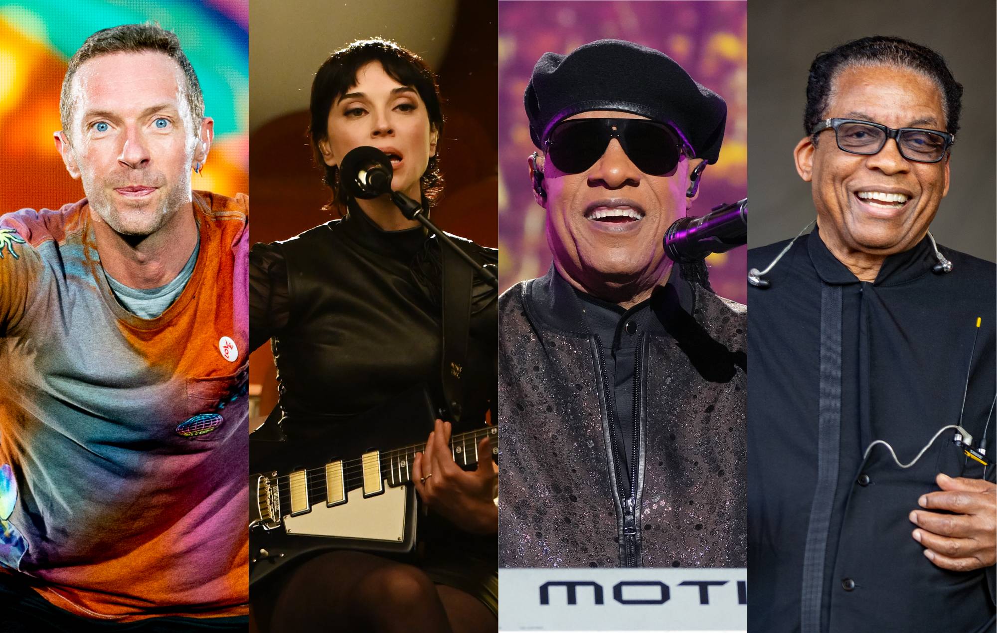 Grammys 2025: Chris Martin, St Vincent, Stevie Wonder, Lainey Wilson, Herbie Hancock and more join performers